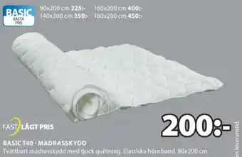 JYSK Fast Lågt Pris Basic T40 - Madrasskydd 80x200cm erbjuda