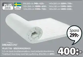 JYSK Dreamzone Plus T50 - Bäddmadrass 80x200cm erbjuda