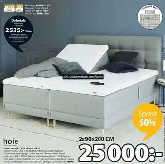 JYSK høie E250 Ställbar Säng - Grå 23 2x90x200cm erbjuda
