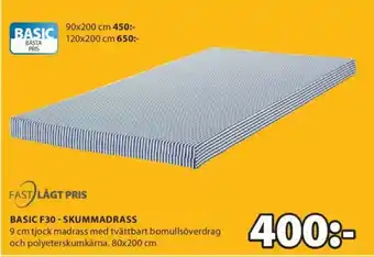 JYSK Fast Lågt Pris Basic F30 - Skummadrass 80x200cm erbjuda