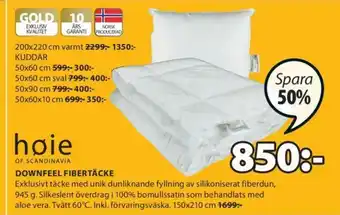 JYSK høie Downfeel Fibertäcke 150x210cm erbjuda