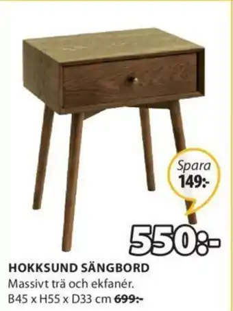 Hokksund Sängbord B45 x H55 x D33cm