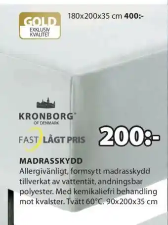JYSK Fast Lågt Pris Madrasskydd 90x200x35cm erbjuda