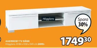 JYSK Aakirkeby TV-Bänk B180 x H38 x D45cm erbjuda