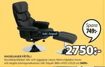 JYSK Hasselager Fåtölj B80 x H107 x D125cm erbjuda