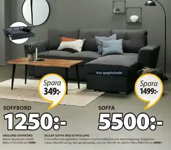 JYSK Okslund Soffbord B60 x L110 x H45cm erbjuda
