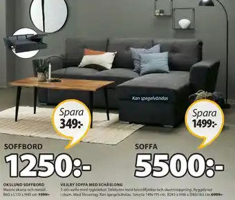 JYSK Vejlby Soffa Med Schäslong erbjuda