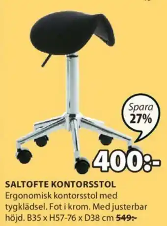 JYSK Saltofte Kontorsstol B35 x H57-76 x D38cm erbjuda