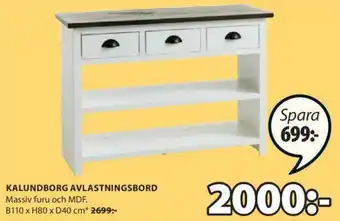 JYSK Kalundborg Avlastningsbord B110 x H80 x D40cm erbjuda