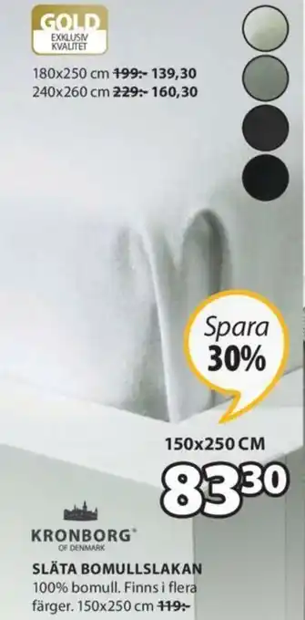 JYSK Kronborg Släta Bomullskalan 150x250cm erbjuda