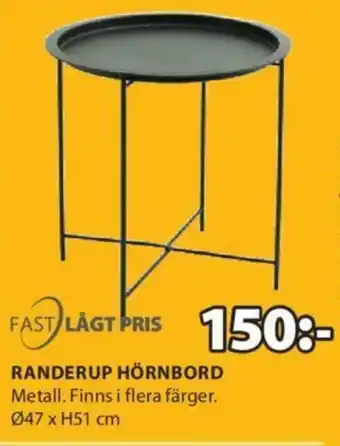 JYSK Fast Lågt Pris Randerup Hörnbord Ø47 X H51cm erbjuda