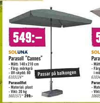 Hornbach Parasoll cannes erbjuda