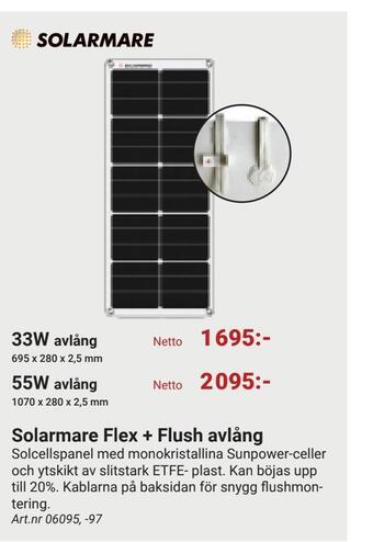 Erlandsons Brygga Solarmare flex + flush avlång erbjuda
