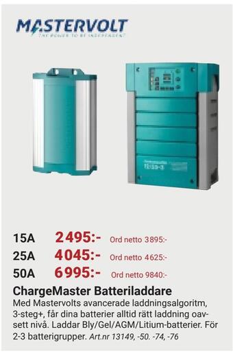 Erlandsons Brygga Chargemaster batteriladdare erbjuda
