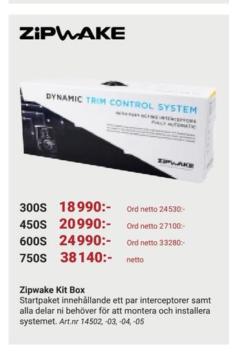Erlandsons Brygga Zipwake kit box erbjuda