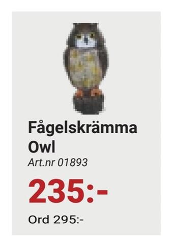 Erlandsons Brygga Fågelskrämma owl erbjuda