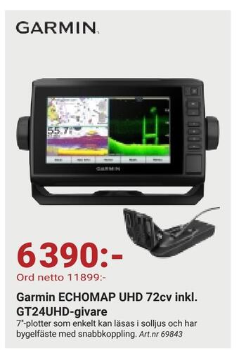 Erlandsons Brygga Garmin echomap uhd 72cv inkl. gt24uhd-givare erbjuda