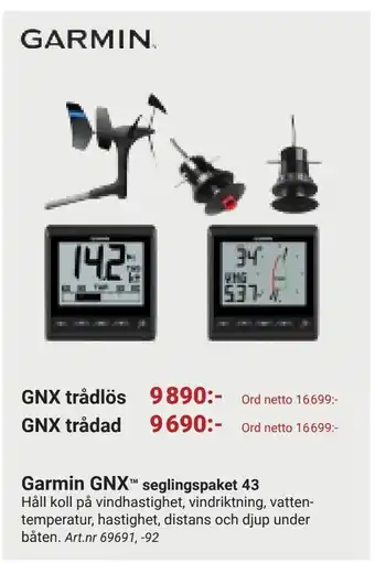 Erlandsons Brygga Garmin gnx ™ seglingspaket 43 erbjuda