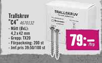 Hornbach Trallskruv c4 erbjuda
