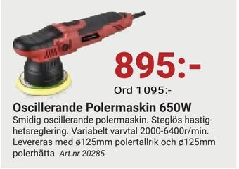 Erlandsons Brygga Oscillerande polermaskin 650w erbjuda
