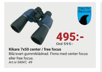 Erlandsons Brygga Kikare 7x50 center / free focus erbjuda