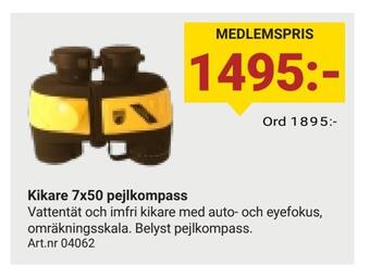 Erlandsons Brygga Kikare 7x50 pejlkompass erbjuda