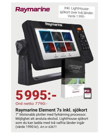 Erlandsons Brygga Raymarine element 7s inkl. sjökort erbjuda
