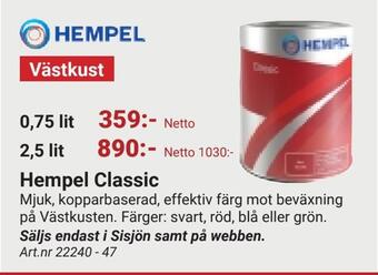 Erlandsons Brygga Hempel classic erbjuda