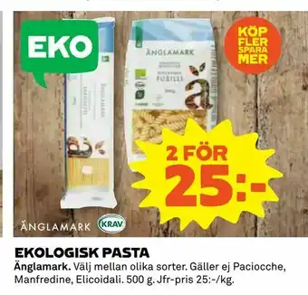 Coop Daglivs Ekologisk pasta erbjuda