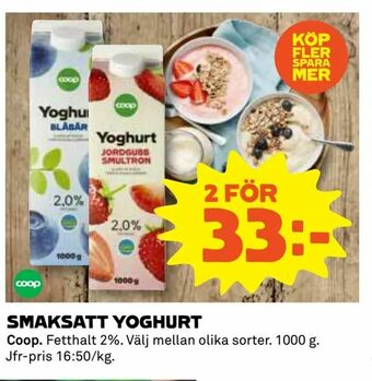 Coop Daglivs Smaksatt yoghurt erbjuda