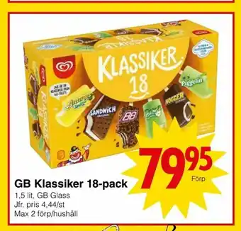 Matöppet GB Klassiker 18-pack erbjuda