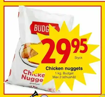 Matöppet Chicken nuggets erbjuda