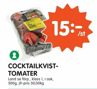 Tempo Cocktailkvist- tomater erbjuda