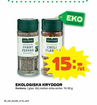 Stora Coop Ekologiska kryddor erbjuda