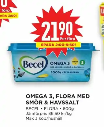 Willys Omega 3, flora med smör & havssalt erbjuda