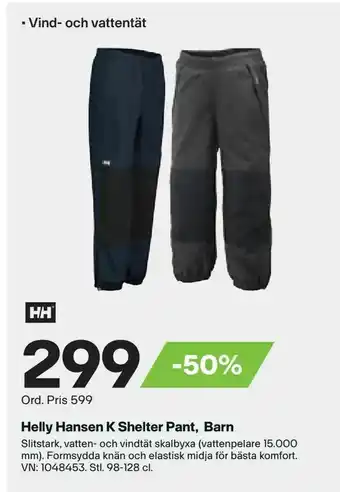 XXL Helly Hansen K Shelter Pant, Barn erbjuda