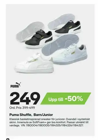 XXL Puma Shuffle, Barn/Junior erbjuda