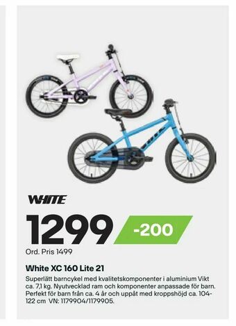 XXL White XC 160 Lite 21 erbjuda