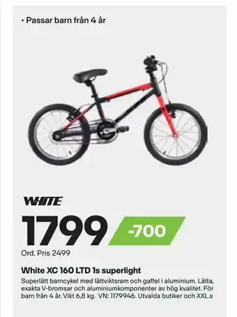 XXL White XC 160 LTD 1s superlight erbjuda