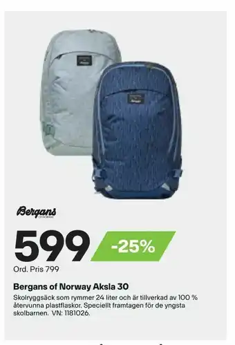 XXL Bergans of Norway Aksla 30 erbjuda