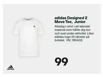 XXL adidas Designed 2 Move Tee, Junior erbjuda