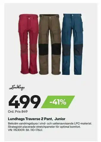 XXL Lundhags Traverse 2 Pant, Junior erbjuda