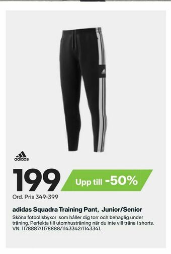XXL Adidas squadra training pant, junior/senior erbjuda
