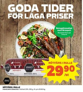 Coop Nötfärs i rulle erbjuda