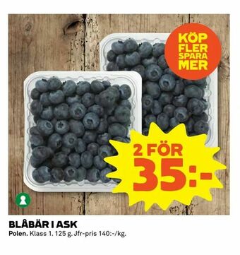 Coop Extra Blåbär i ask erbjuda