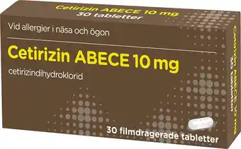 Apotek Hjärtat Cetirizin abece filmdragerad tablett 10 mg 30 st erbjuda