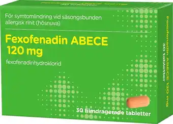 Apotek Hjärtat Fexofenadin abece filmdragerad tablett 120 mg 30 st erbjuda