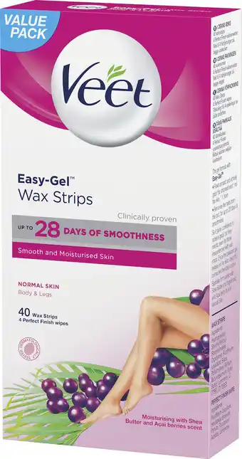 Apotek Hjärtat Veet vaxremsor normal hud ben storpack 40 st erbjuda