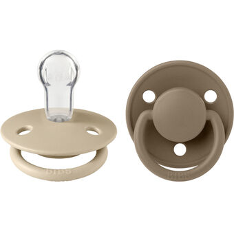 Apotek Hjärtat Bibs de lux silicone one size vanilla/dark oak 2-pack erbjuda