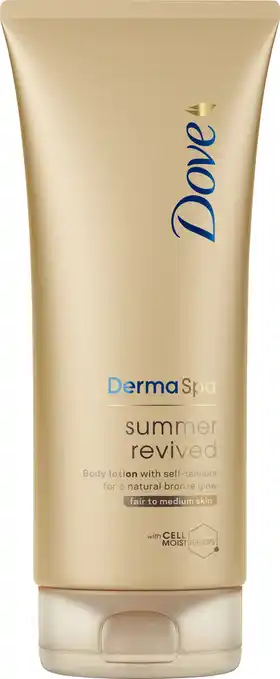Dove hudkräm summer revive ljus 200 ml